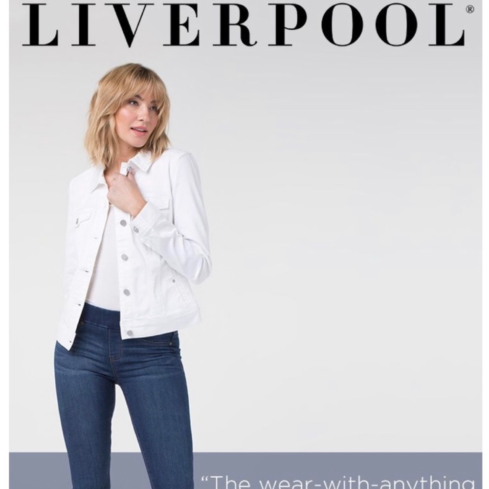 Liverpool Kolten Powerflex White Denim Jacket - NWT Size M